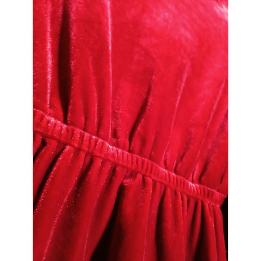 INC Red Velour Toddler Girl’s Dress 10/12 – Self-Tie Waist, Long Sleeve Holiday - Picture 5 of 6